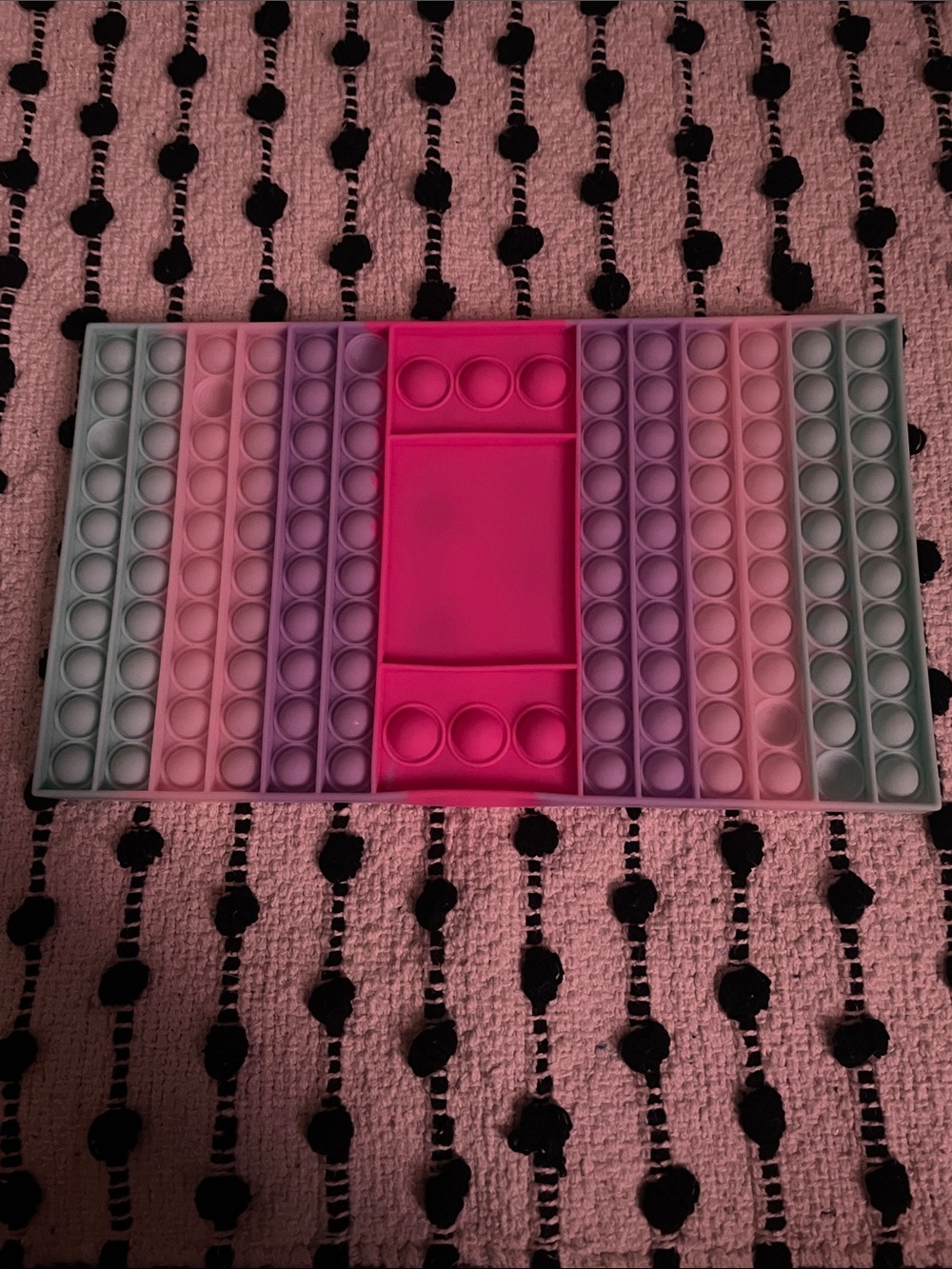Pastel Layered Rectangle Pop-It Fidget Toy - Pink Center